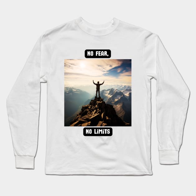 No Fear, No Limits Long Sleeve T-Shirt by St01k@